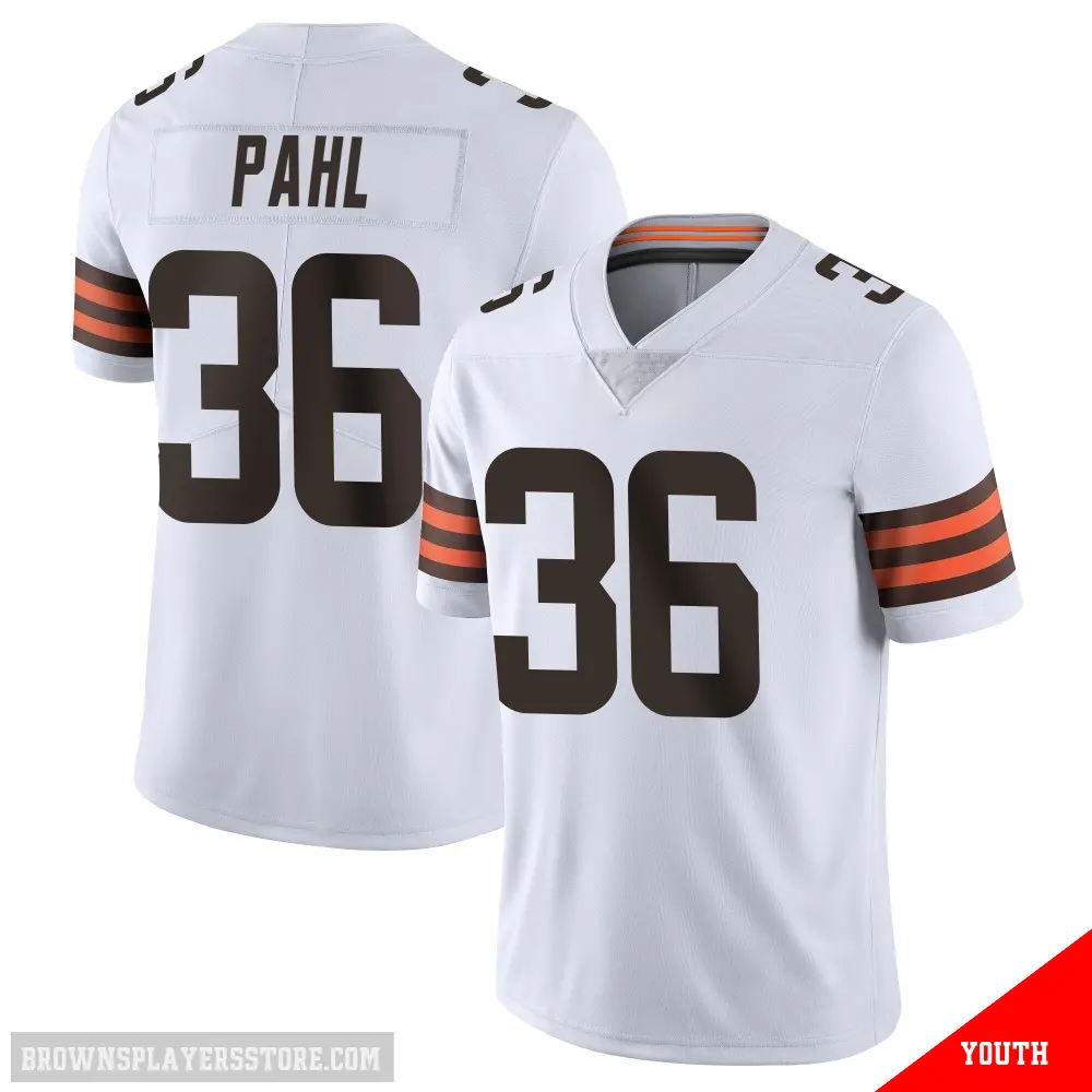 ＃36 Youth Wes Pahl White Limited Cleveland Browns Vapor Untouchable Jersey