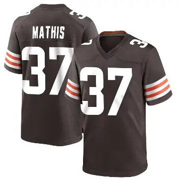 ＃37 Men's Damarri Mathis Brown Game Cleveland Browns Team Color Jersey