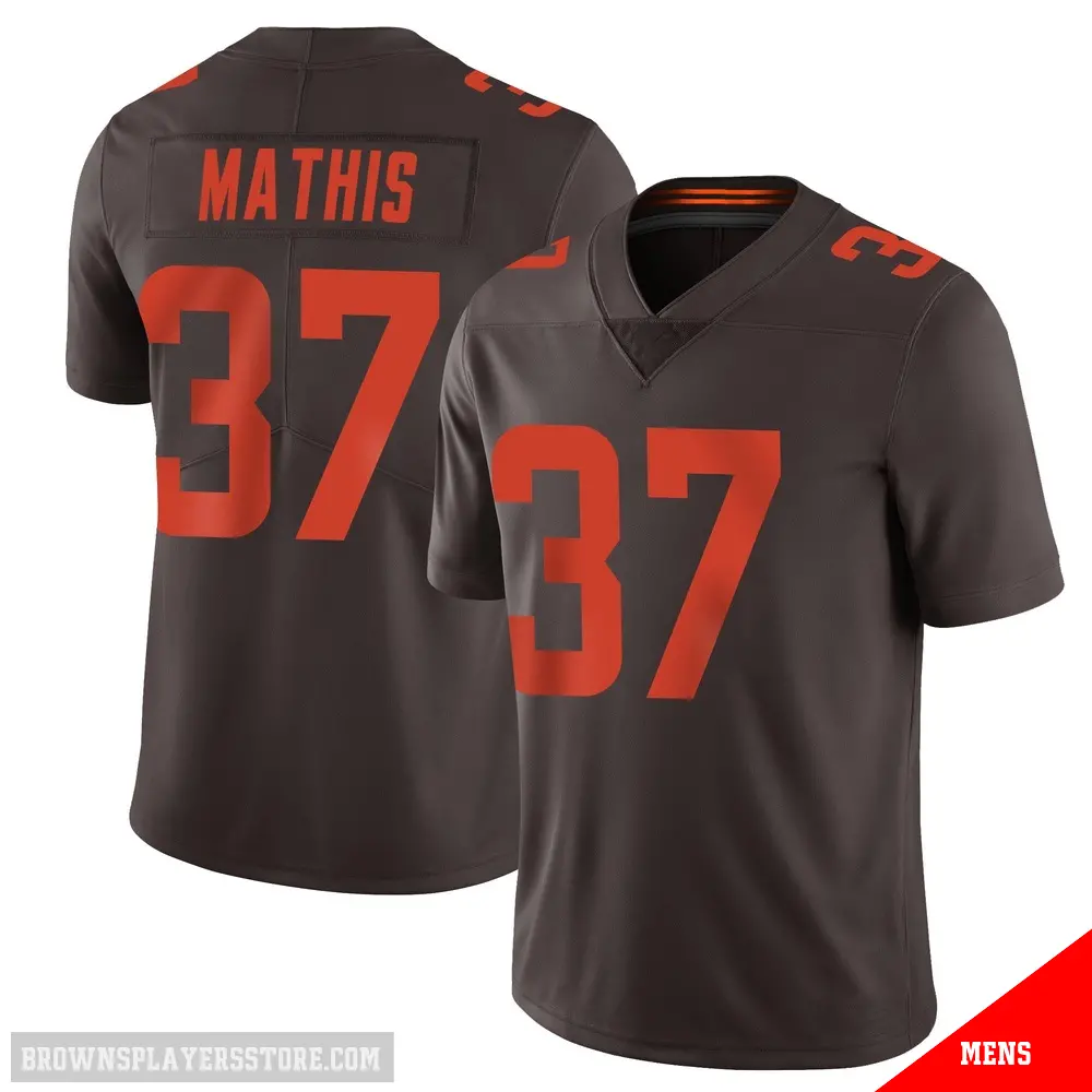 ＃37 Men's Damarri Mathis Brown Limited Cleveland Browns Vapor Alternate Jersey