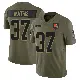 ＃37 Men's Damarri Mathis Olive Limited Cleveland Browns 2025 Salute to Service Jersey