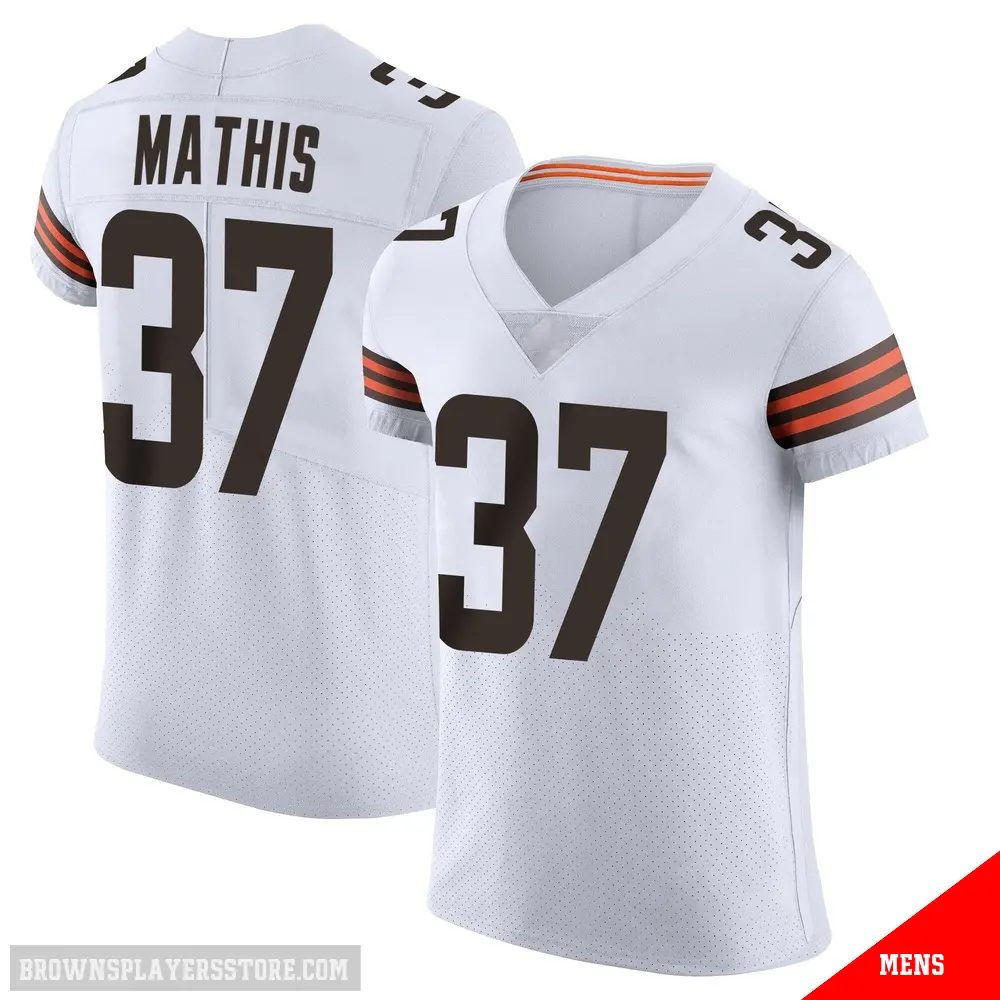 ＃37 Men's Damarri Mathis White Elite Cleveland Browns Vapor Jersey