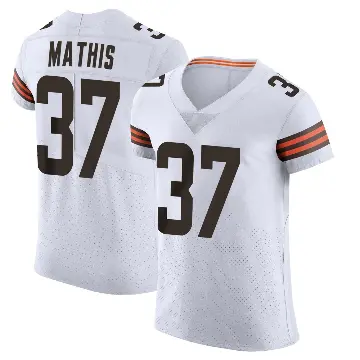 ＃37 Men's Damarri Mathis White Elite Cleveland Browns Vapor Jersey