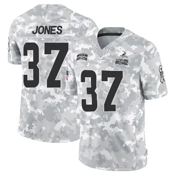 ＃37 Men's Dom Jones Arctic Camo Limited Cleveland Browns 2024 Salute to Service Jersey
