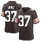 ＃37 Men's Dom Jones Brown Game Cleveland Browns Team Color Jersey
