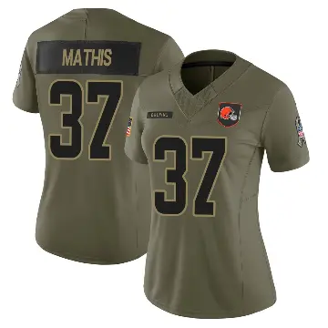 ＃37 Women's Damarri Mathis Olive Limited Cleveland Browns 2025 Salute to Service Jersey