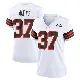 ＃37 Women's Damarri Mathis White Game Cleveland Browns 1946 Collection Alternate Jersey