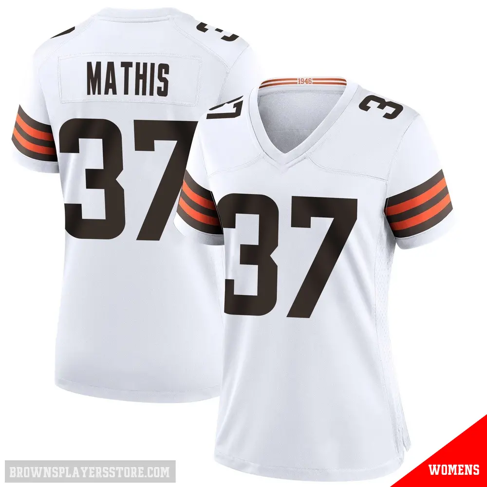 ＃37 Women's Damarri Mathis White Game Cleveland Browns Jersey