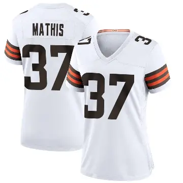 ＃37 Women's Damarri Mathis White Game Cleveland Browns Jersey