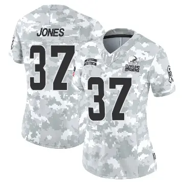 ＃37 Women's Dom Jones Arctic Camo Limited Cleveland Browns 2024 Salute to Service Jersey