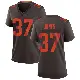＃37 Women's Dom Jones Brown Game Cleveland Browns Alternate Jersey