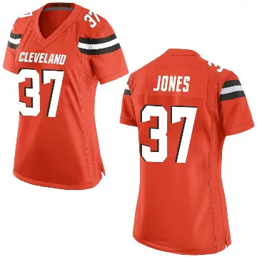 ＃37 Women's Dom Jones Orange Game Cleveland Browns Alternate Jersey