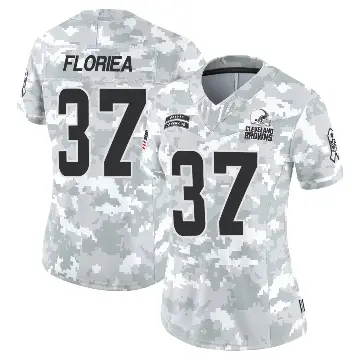 ＃37 Women's Luke Floriea Arctic Camo Limited Cleveland Browns 2024 Salute to Service Jersey