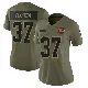 ＃37 Women's Luke Floriea Olive Limited Cleveland Browns 2025 Salute to Service Jersey