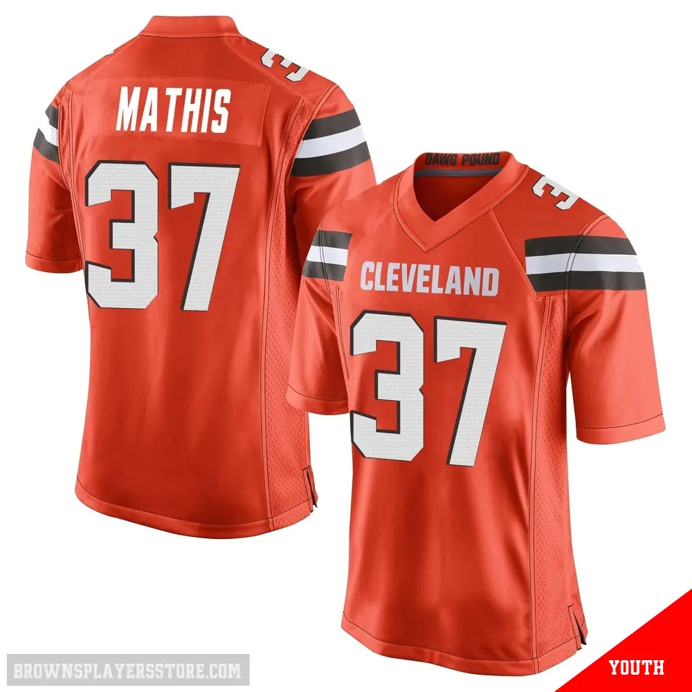 ＃37 Youth Damarri Mathis Orange Game Cleveland Browns Alternate Jersey