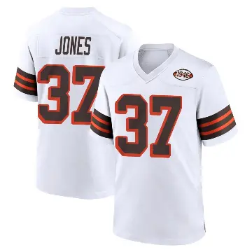 ＃37 Youth Dom Jones White Game Cleveland Browns 1946 Collection Alternate Jersey