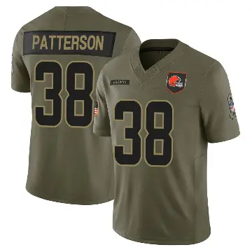 ＃38 Men's Ben Patterson Olive Limited Cleveland Browns 2025 Salute to Service Jersey