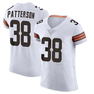 ＃38 Men's Ben Patterson White Elite Cleveland Browns Vapor Jersey