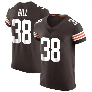 ＃38 Men's Jaelen Gill Brown Elite Cleveland Browns Vapor Jersey