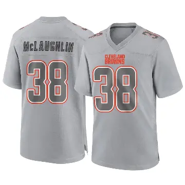 ＃38 Men's Jaleel McLaughlin Gray Game Cleveland Browns Atmosphere Fashion Jersey