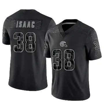 ＃38 Men's Keenan Isaac Black Limited Cleveland Browns Reflective Jersey