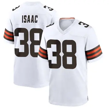 ＃38 Men's Keenan Isaac White Game Cleveland Browns Jersey