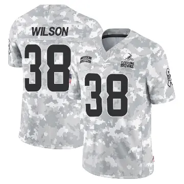 ＃38 Men's Kole Wilson Arctic Camo Limited Cleveland Browns 2024 Salute to Service Jersey