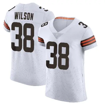 ＃38 Men's Kole Wilson White Elite Cleveland Browns Vapor Jersey