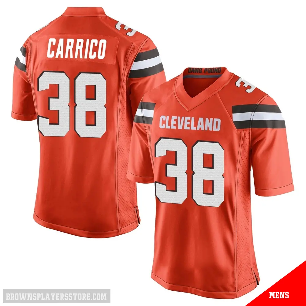 ＃38 Men's Reid Carrico Orange Game Cleveland Browns Alternate Jersey