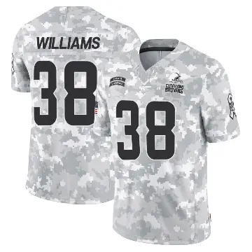 ＃38 Men's Trayveon Williams Arctic Camo Limited Cleveland Browns 2024 Salute to Service Jersey