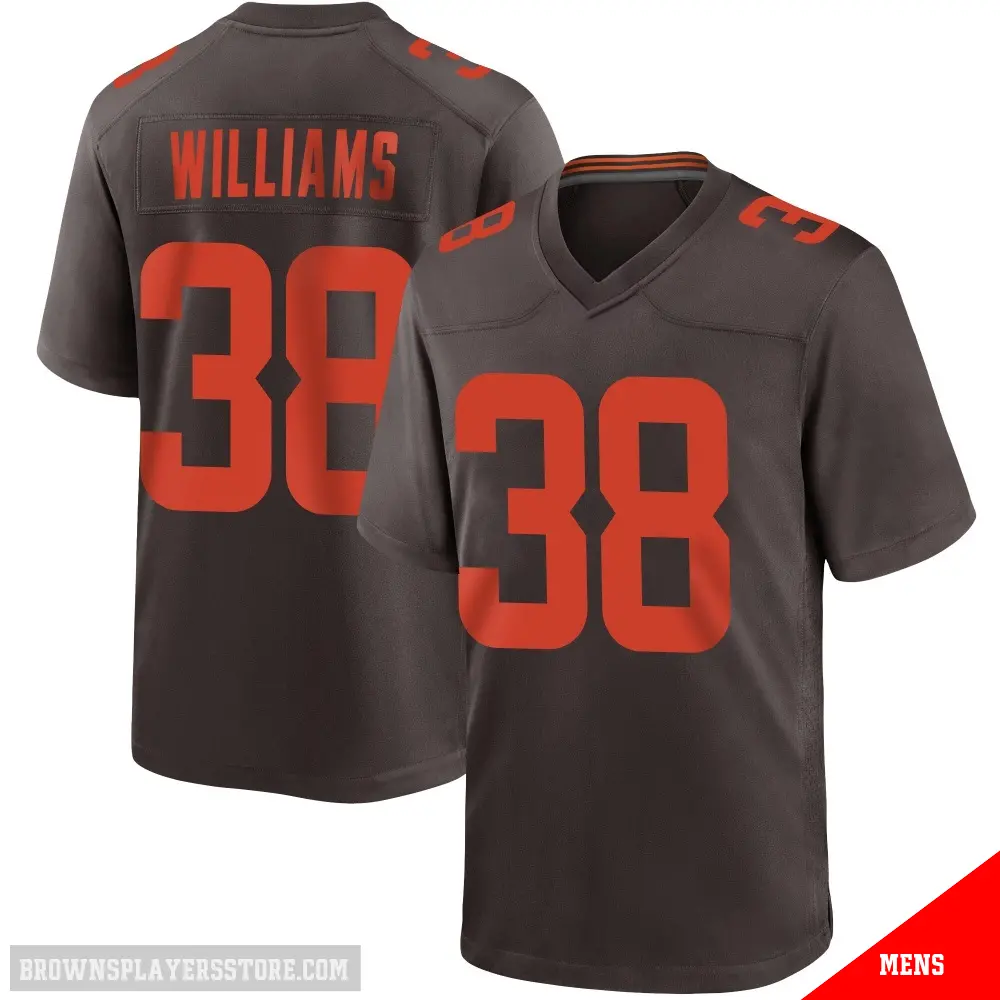 ＃38 Men's Trayveon Williams Brown Game Cleveland Browns Alternate Jersey