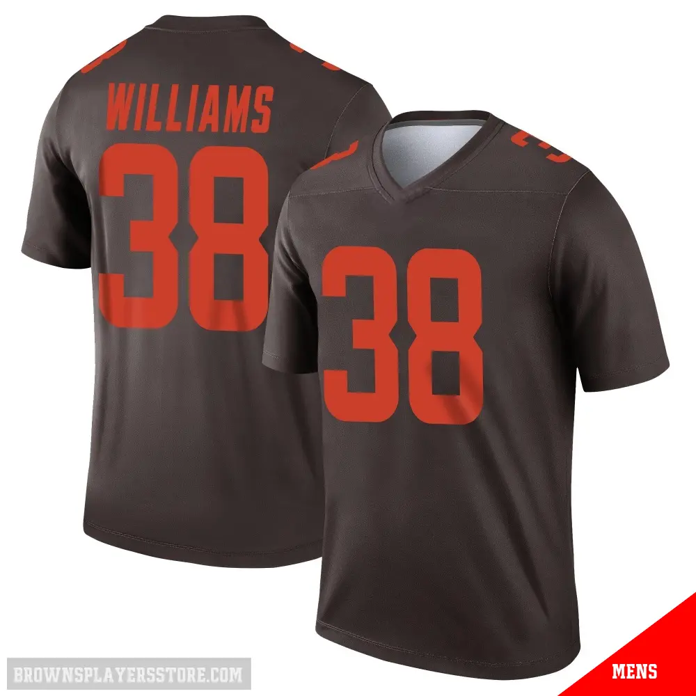 ＃38 Men's Trayveon Williams Brown Legend Cleveland Browns Alternate Jersey