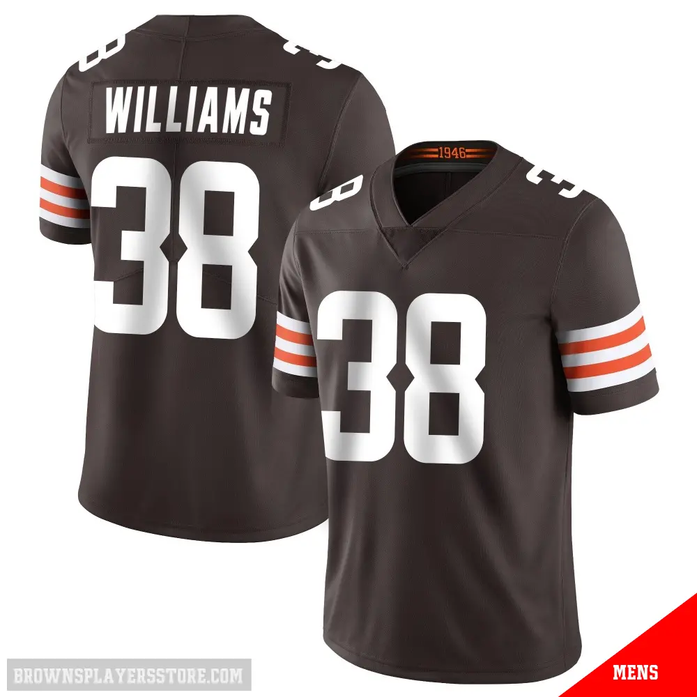＃38 Men's Trayveon Williams Brown Limited Cleveland Browns Team Color Vapor Untouchable Jersey