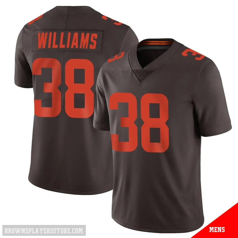 ＃38 Men's Trayveon Williams Brown Limited Cleveland Browns Vapor Alternate Jersey