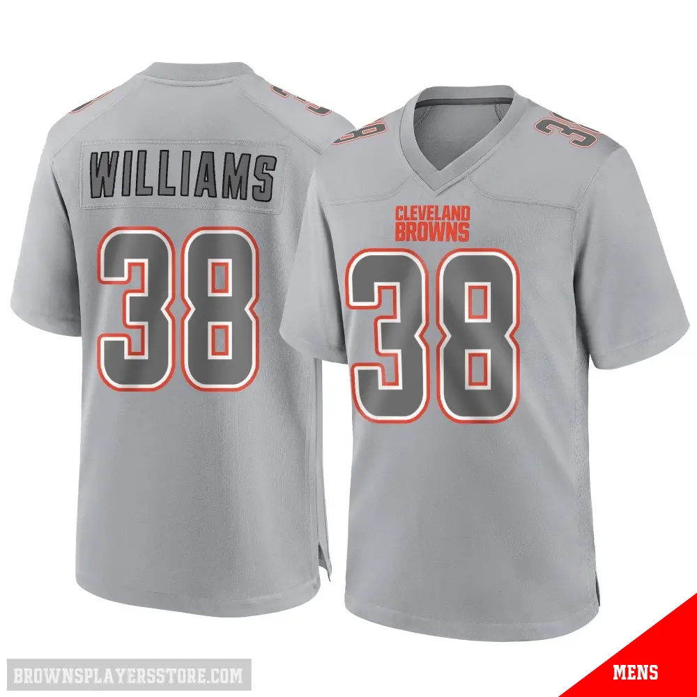 ＃38 Men's Trayveon Williams Gray Game Cleveland Browns Atmosphere Fashion Jersey