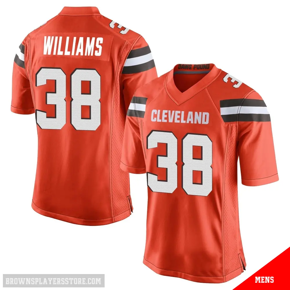 ＃38 Men's Trayveon Williams Orange Game Cleveland Browns Alternate Jersey