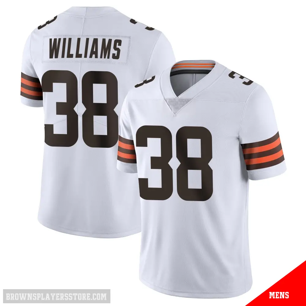 ＃38 Men's Trayveon Williams White Limited Cleveland Browns Vapor Untouchable Jersey