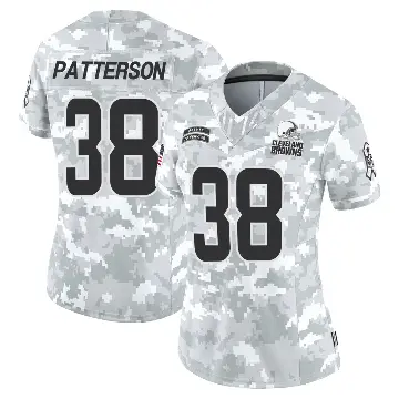 ＃38 Women's Ben Patterson Arctic Camo Limited Cleveland Browns 2024 Salute to Service Jersey