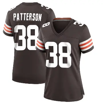 ＃38 Women's Ben Patterson Brown Game Cleveland Browns Team Color Jersey