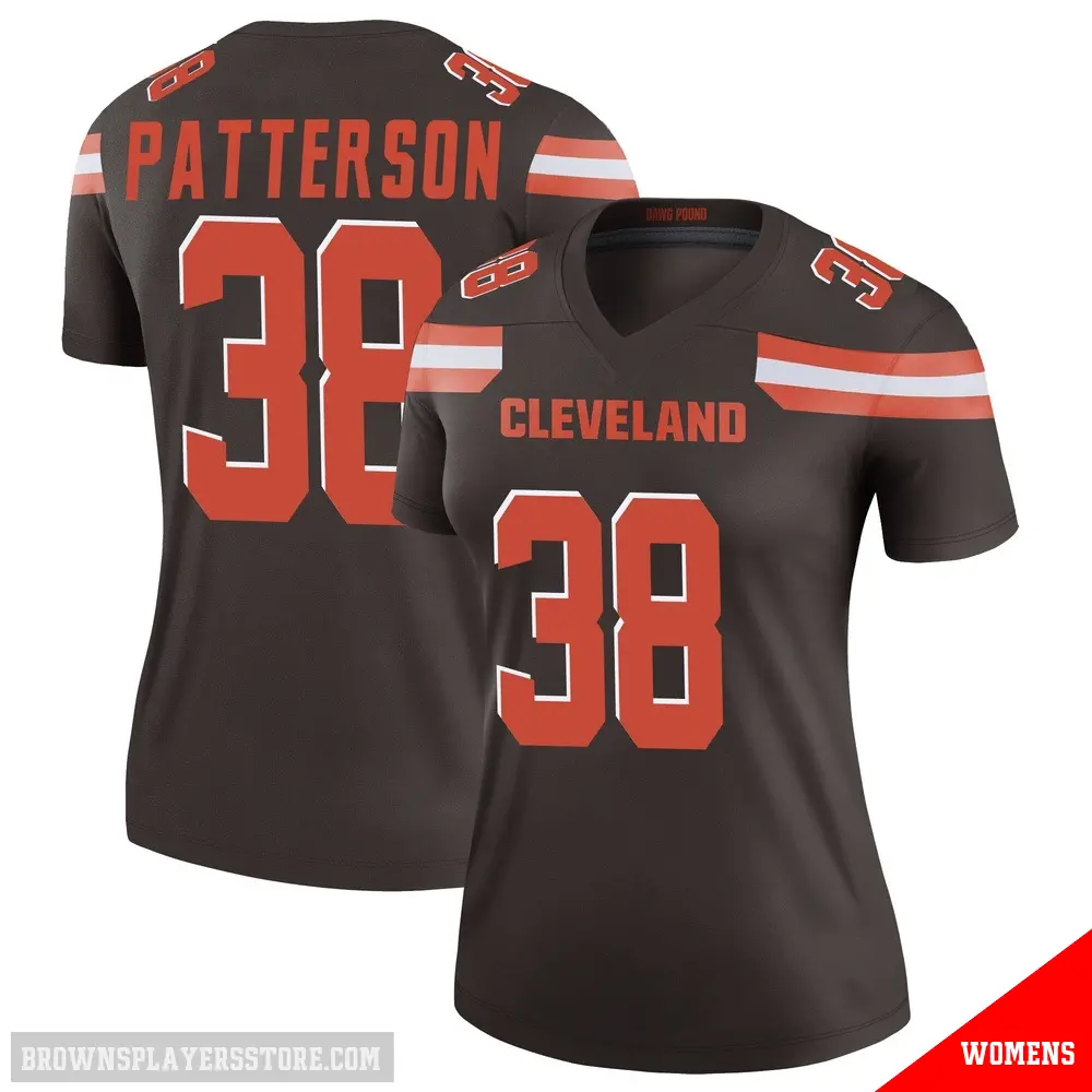 ＃38 Women's Ben Patterson Brown Legend Cleveland Browns Jersey