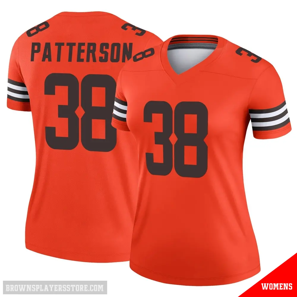 ＃38 Women's Ben Patterson Orange Legend Cleveland Browns Inverted Jersey