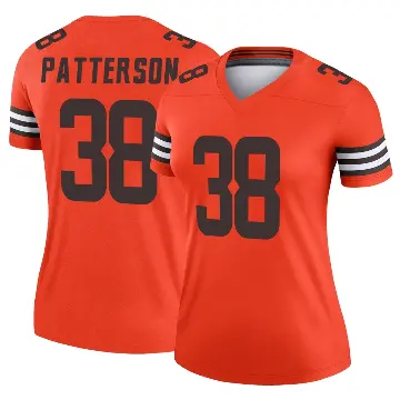 ＃38 Women's Ben Patterson Orange Legend Cleveland Browns Inverted Jersey