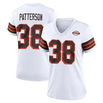 ＃38 Women's Ben Patterson White Game Cleveland Browns 1946 Collection Alternate Jersey