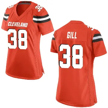 ＃38 Women's Jaelen Gill Orange Game Cleveland Browns Alternate Jersey
