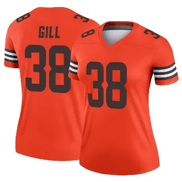 ＃38 Women's Jaelen Gill Orange Legend Cleveland Browns Inverted Jersey