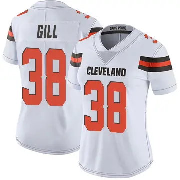 ＃38 Women's Jaelen Gill White Limited Cleveland Browns Vapor Untouchable Jersey
