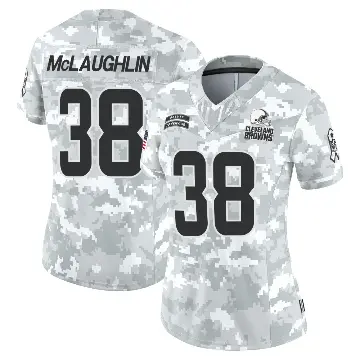 ＃38 Women's Jaleel McLaughlin Arctic Camo Limited Cleveland Browns 2024 Salute to Service Jersey