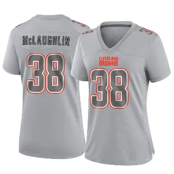 ＃38 Women's Jaleel McLaughlin Gray Game Cleveland Browns Atmosphere Fashion Jersey