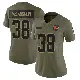 ＃38 Women's Jaleel McLaughlin Olive Limited Cleveland Browns 2025 Salute to Service Jersey