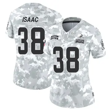 ＃38 Women's Keenan Isaac Arctic Camo Limited Cleveland Browns 2024 Salute to Service Jersey