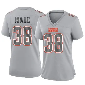 ＃38 Women's Keenan Isaac Gray Game Cleveland Browns Atmosphere Fashion Jersey
